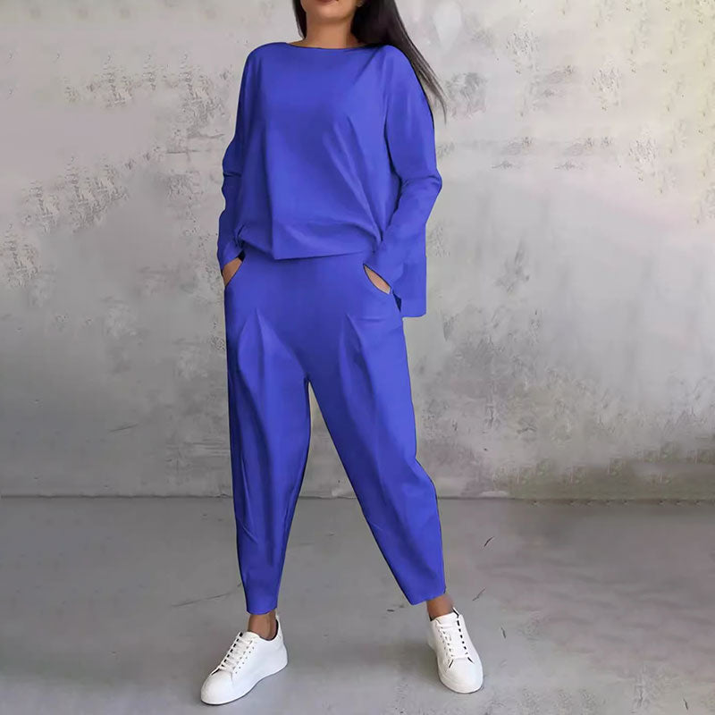 Fashion, Casual ✨ Long Sleeve Round Neck & Pants Two-Piece Set