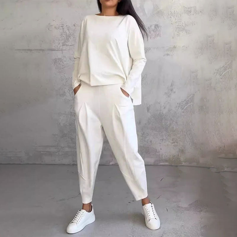 Fashion, Casual ✨ Long Sleeve Round Neck & Pants Two-Piece Set