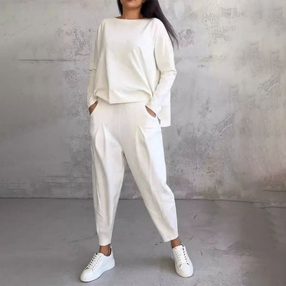 Fashion, Casual ✨ Long Sleeve Round Neck & Pants Two-Piece Set