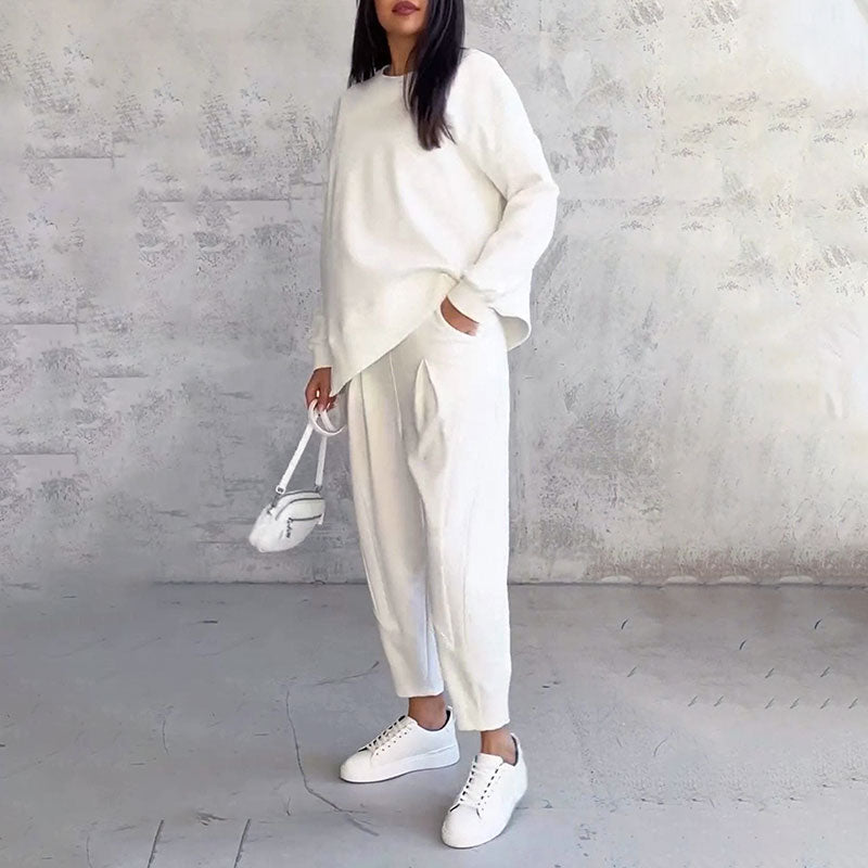 Fashion, Casual ✨ Long Sleeve Round Neck & Pants Two-Piece Set